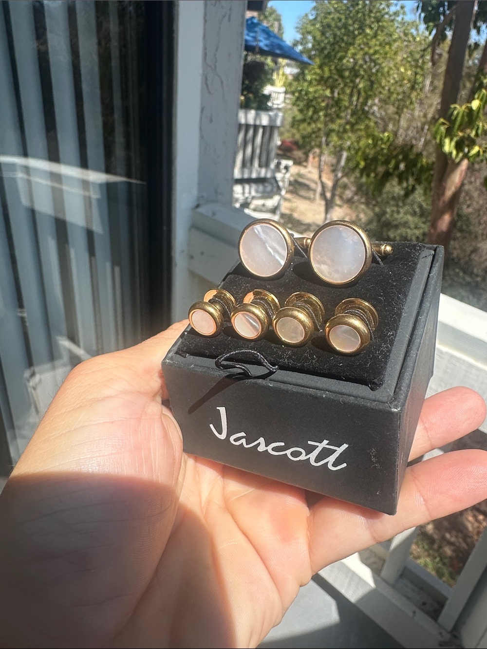 Gold and Mother-of-Pearl Cufflink Set